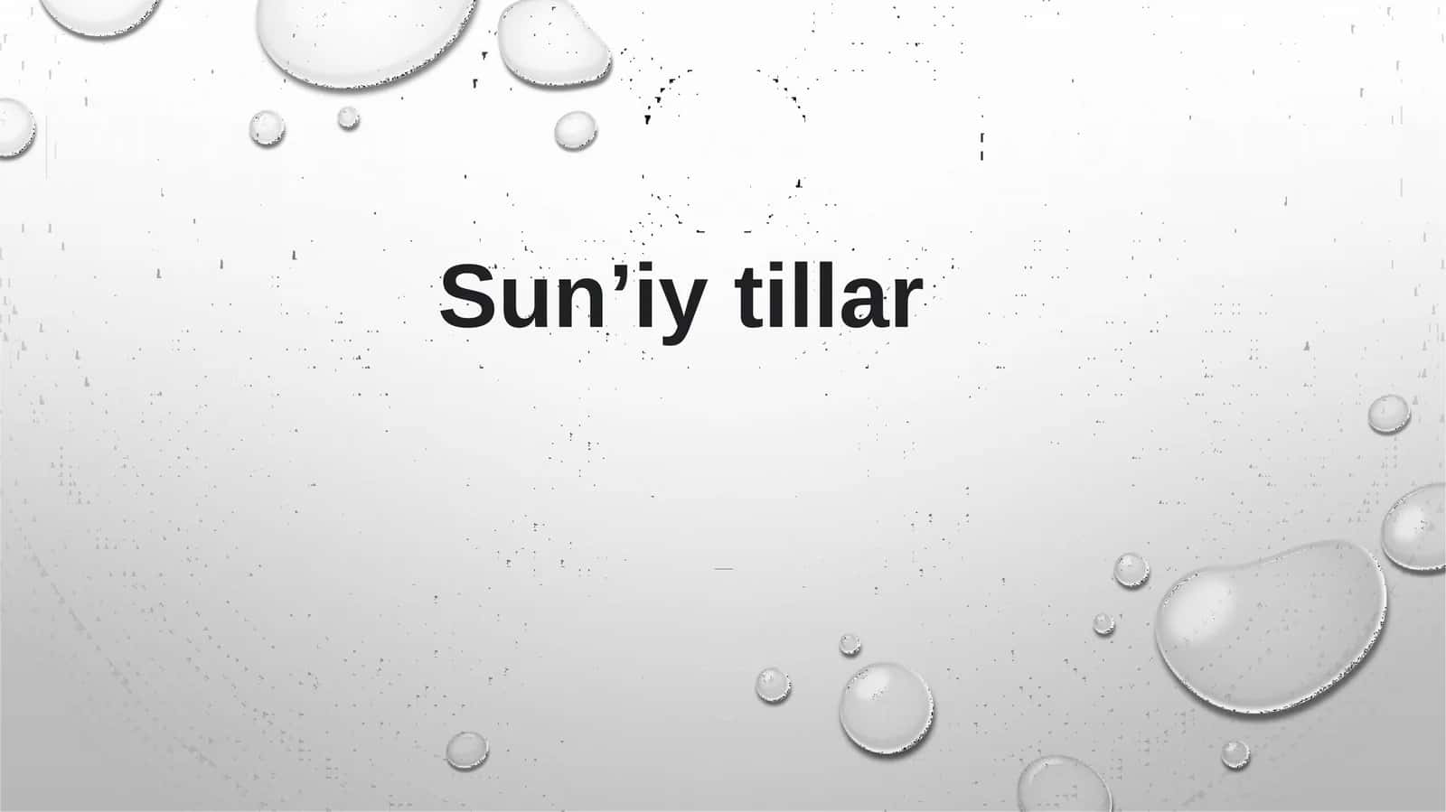 Sunʼiy tillar 1