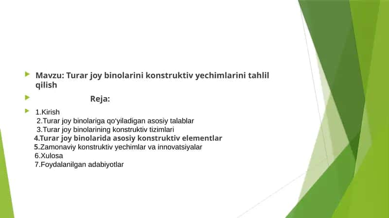 Turarjoybinolari konstruktivye chimlarini tahlil qilish 1