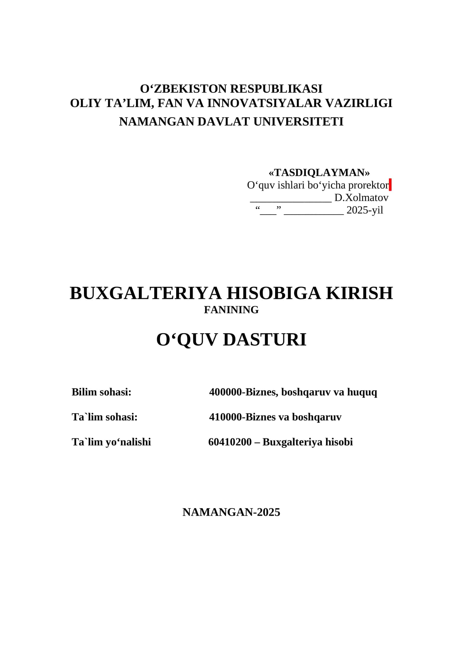 BUXGALTERIYA HISOBIGA KIRISH 1