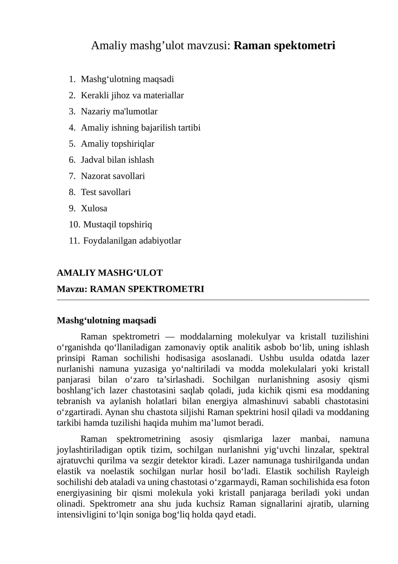 Raman spektometri 1