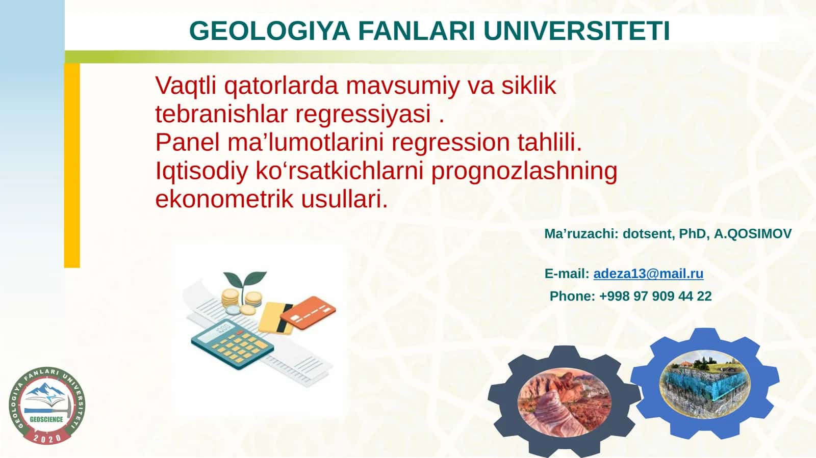 Vaqtli qatorlarda mavsumiy va siklik tebranishlar regressiyasi 1