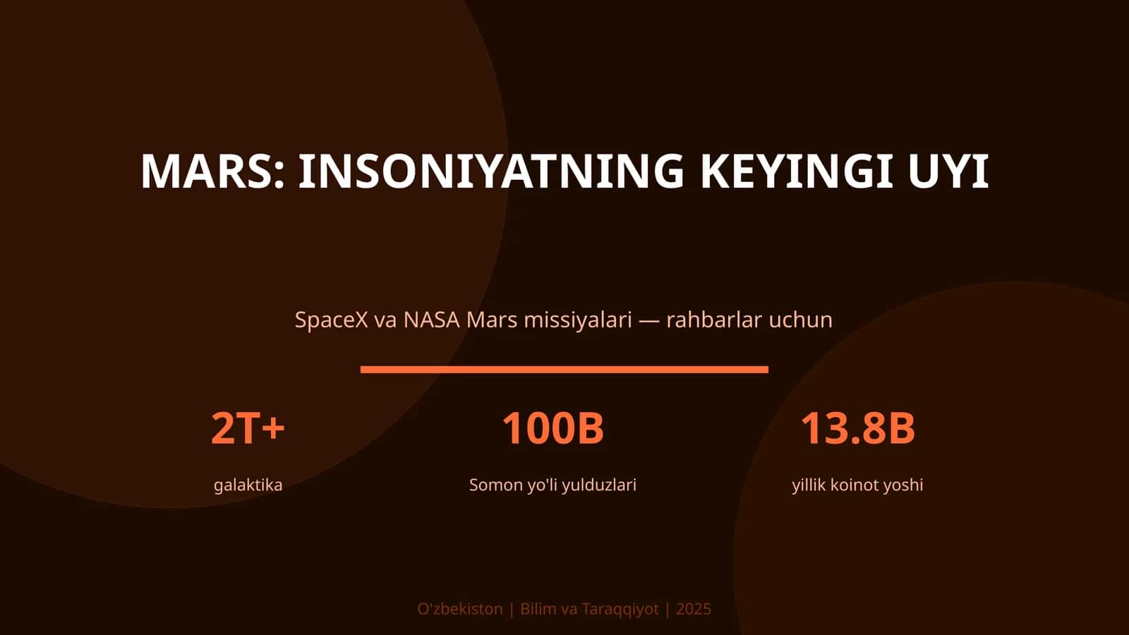 Mars: insoniyatning keyingi uyi 1