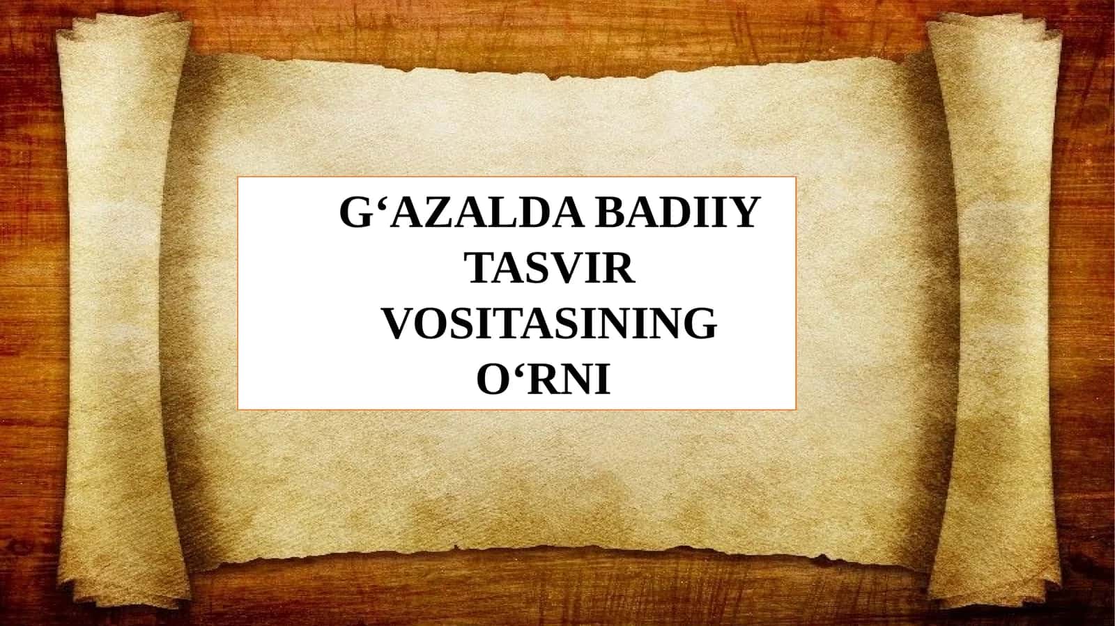G‘AZALDA BADIIY TASVIR VOSITASINING O‘RNI 1