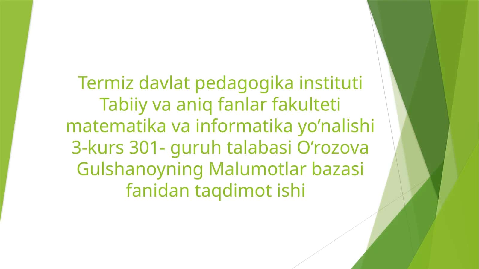 Malumotlar bazasi 1