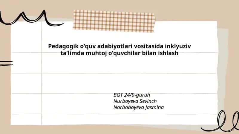 Muhtoj oʻquvchilar bilan ishlash 1
