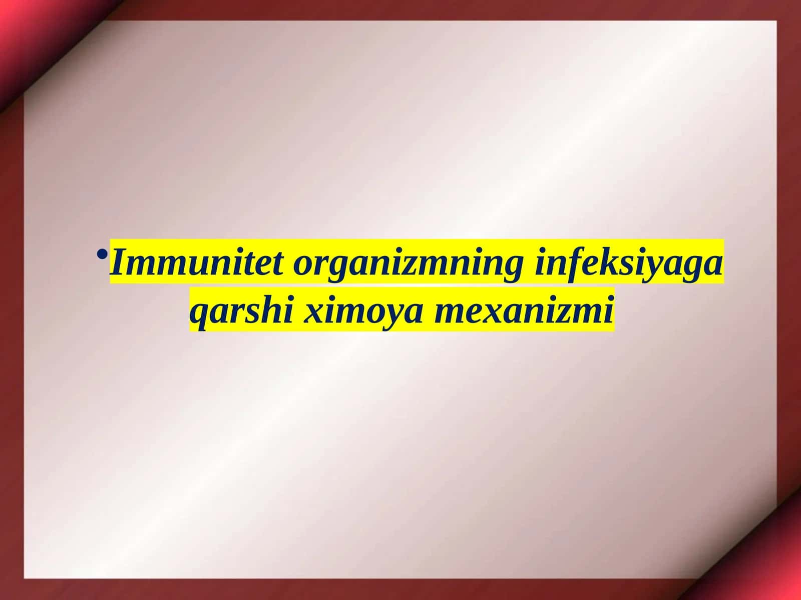 Immunitet va infeksiyaga qarshi immunitet mexanizmi 1
