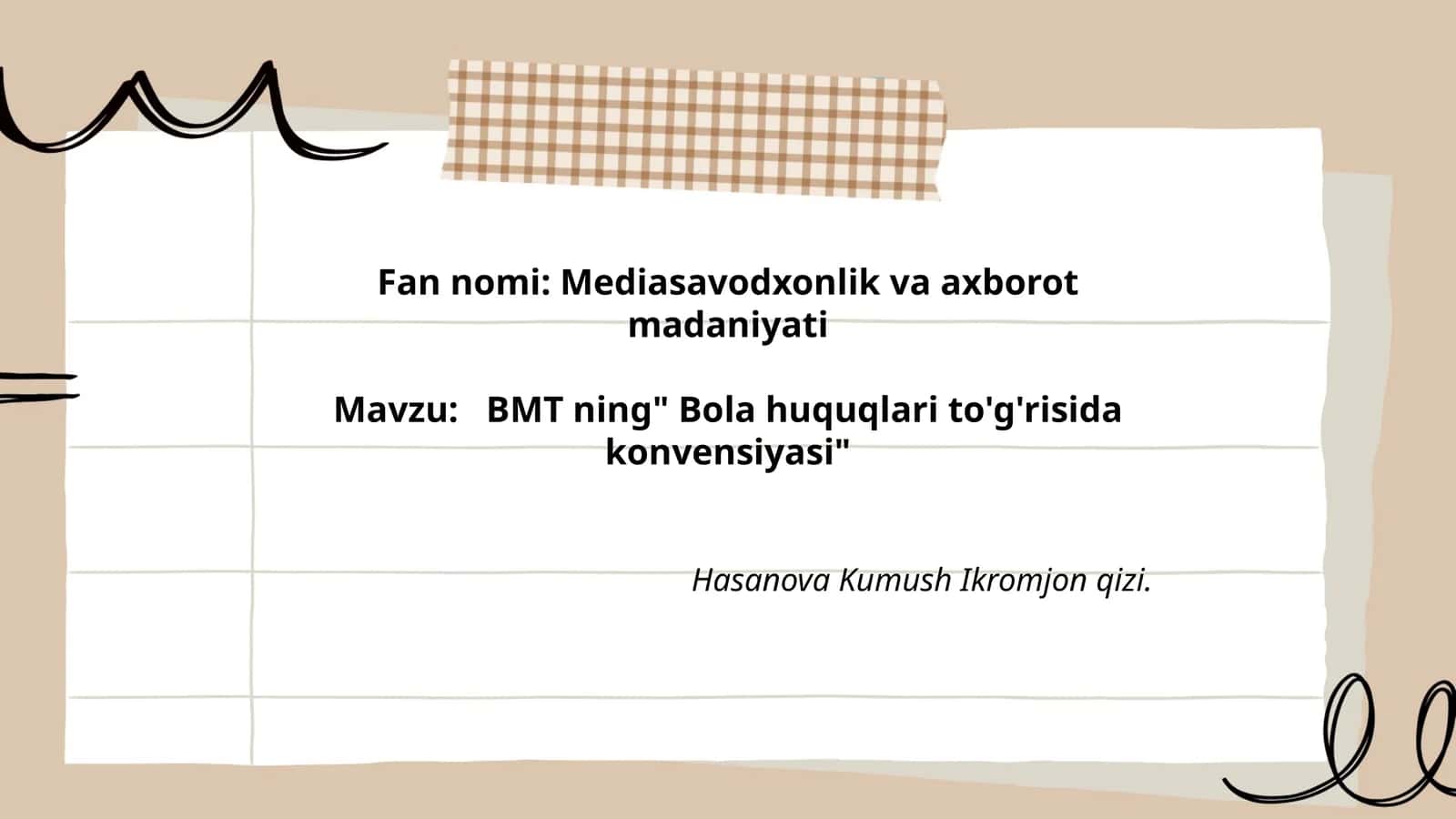 Mediasavodxonlik va axborot madaniyati 1