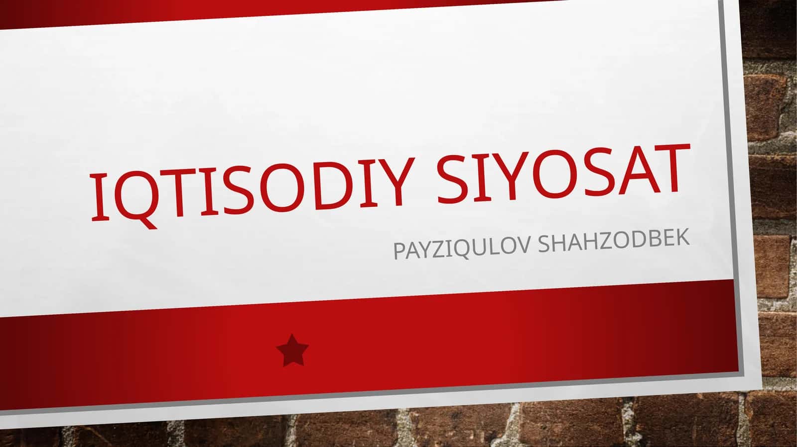 Iqtisodiy siyosat 1