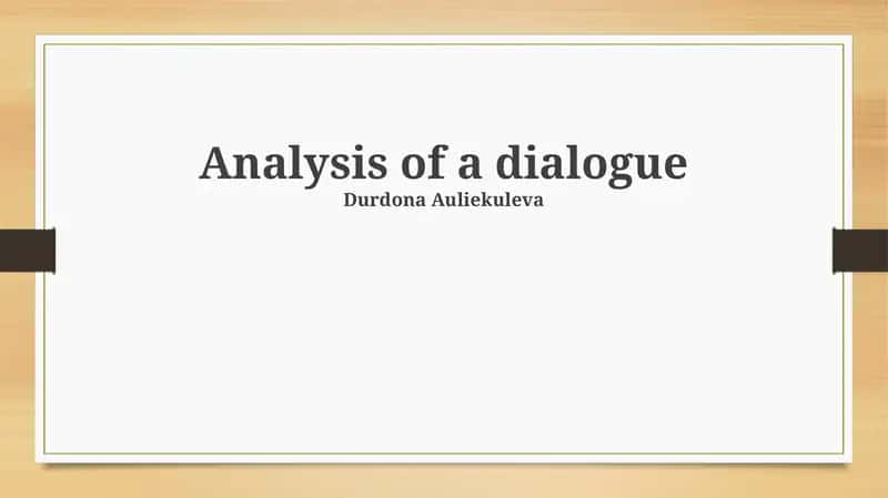 Analysis of a dialogue 1