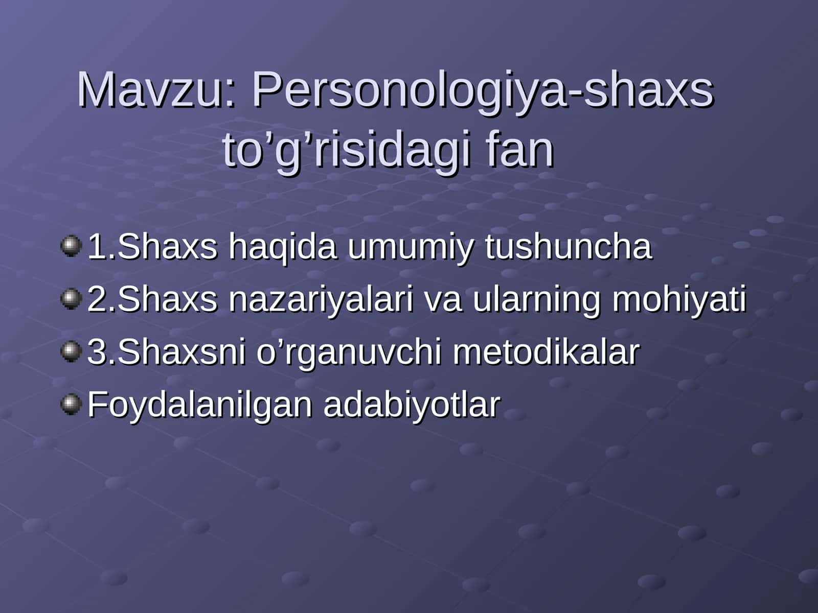 Personologiya-shaxs to’g’risidagi fan 1