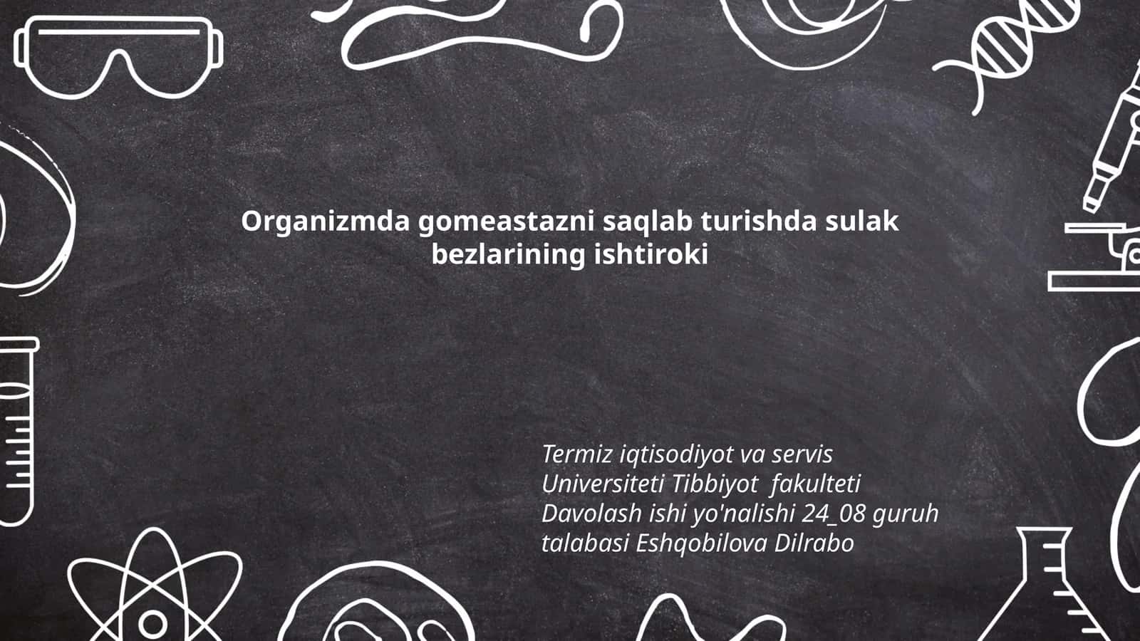 Organizmda gomeastazni saqlab turishda sulak bezlarining ishtiroki 1