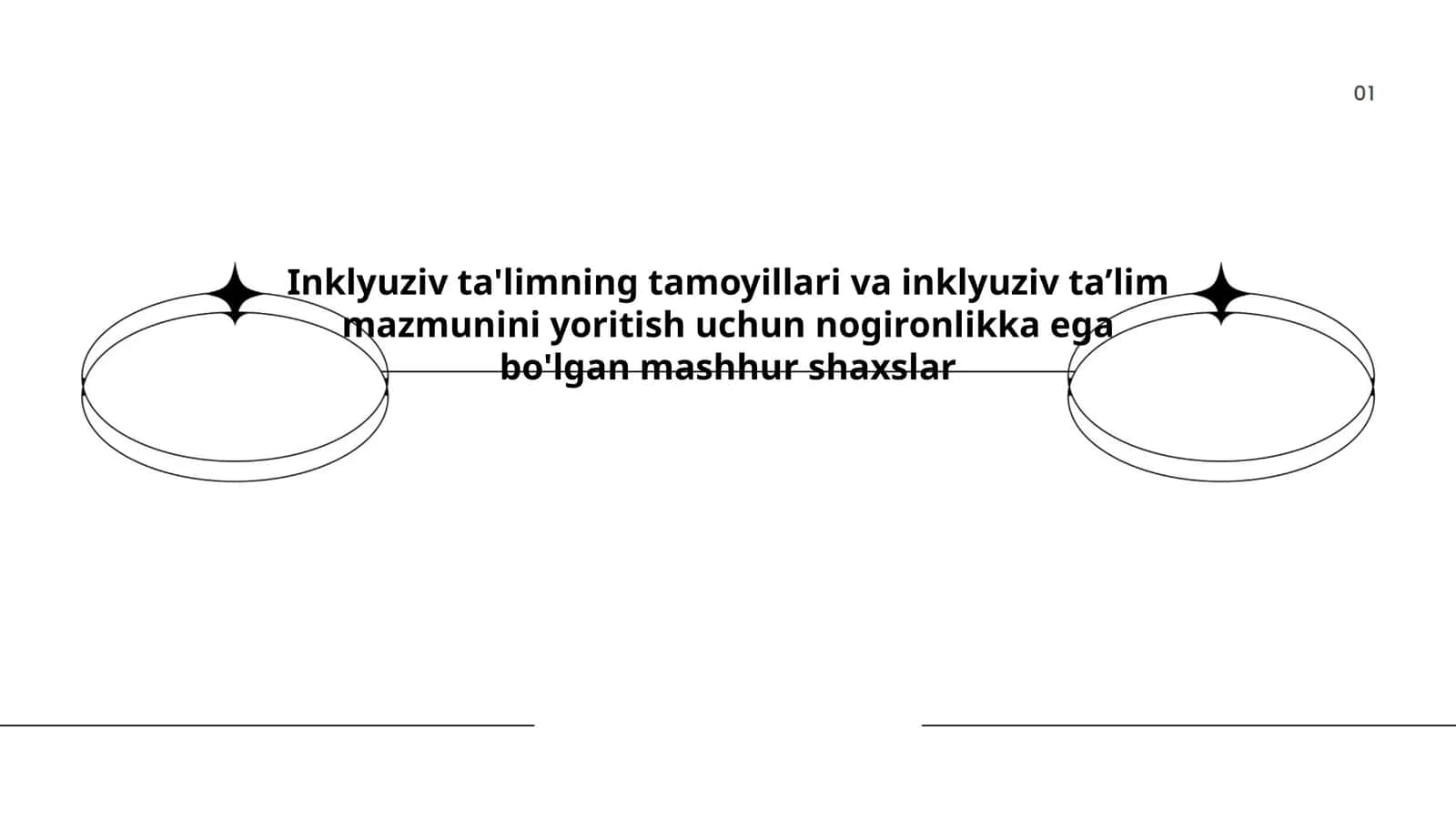 Inklyuziv ta'limning tamoyillari va inklyuziv taʼlim mazmunini yoritish uchun nogironlikka ega bo'lgan mashhur shaxslar 1