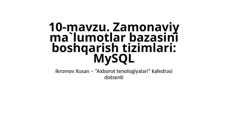 MySQL 1