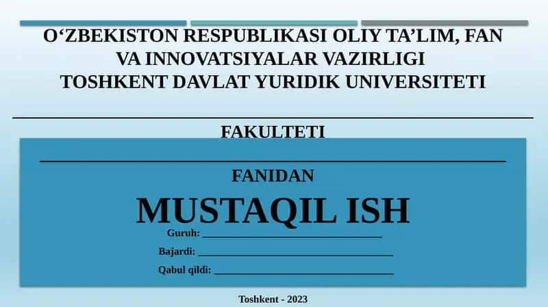 O‘zbekiston Respublikasi Prokuratura Organlarining Asosiy Vazifalari 1