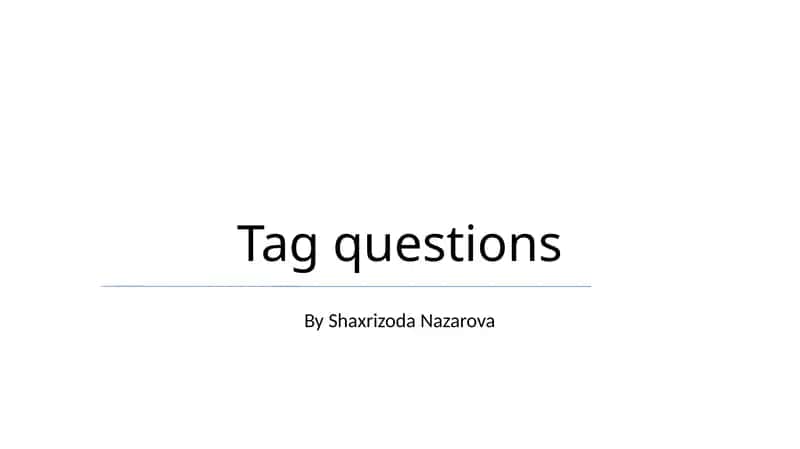 Tag questions 1