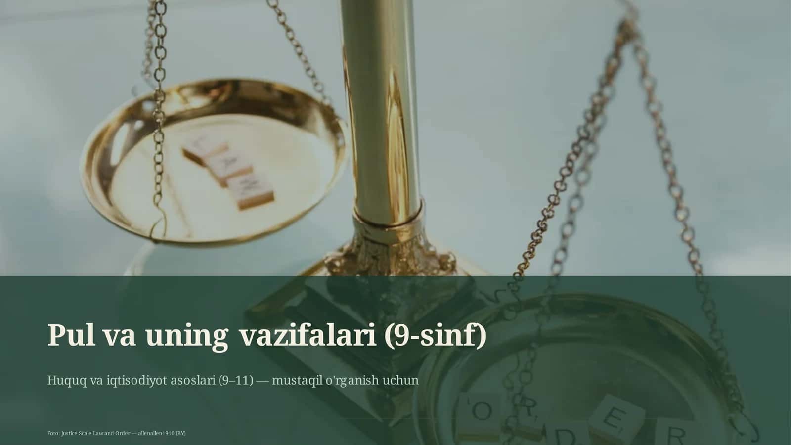 Pul va uning vazifalari (9-sinf) 1