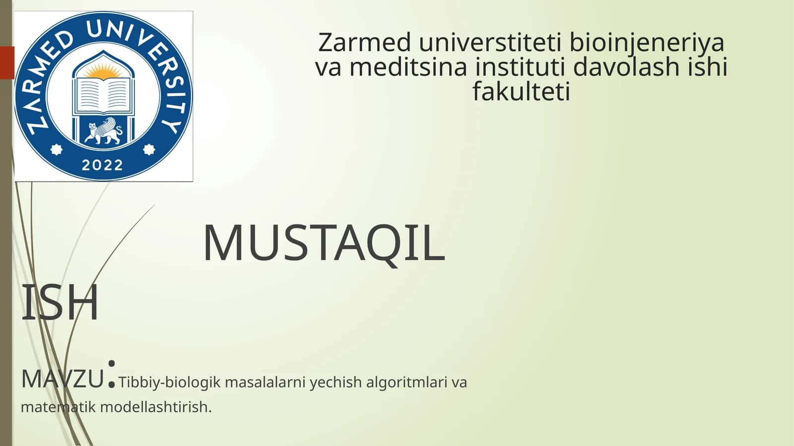 axborot texnologiyalari tibbiyotda /Tibbiy-biologik masalalarni yechish algoritmlari va matematik modellashtirish. 1