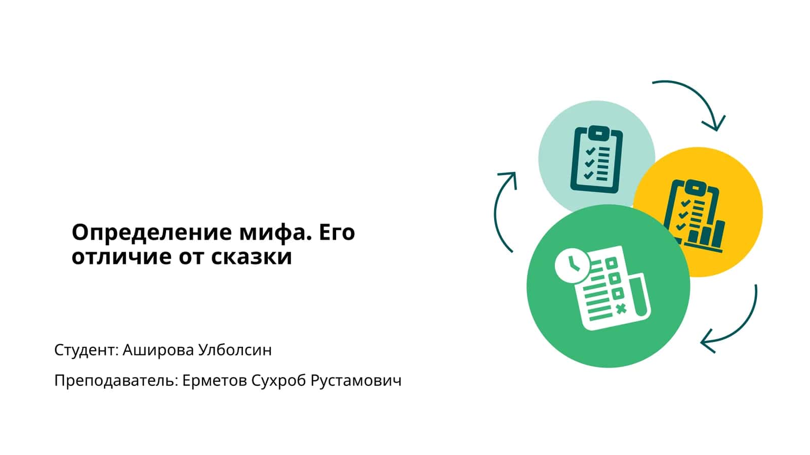 Определение мифа. Его отличие от сказки 1