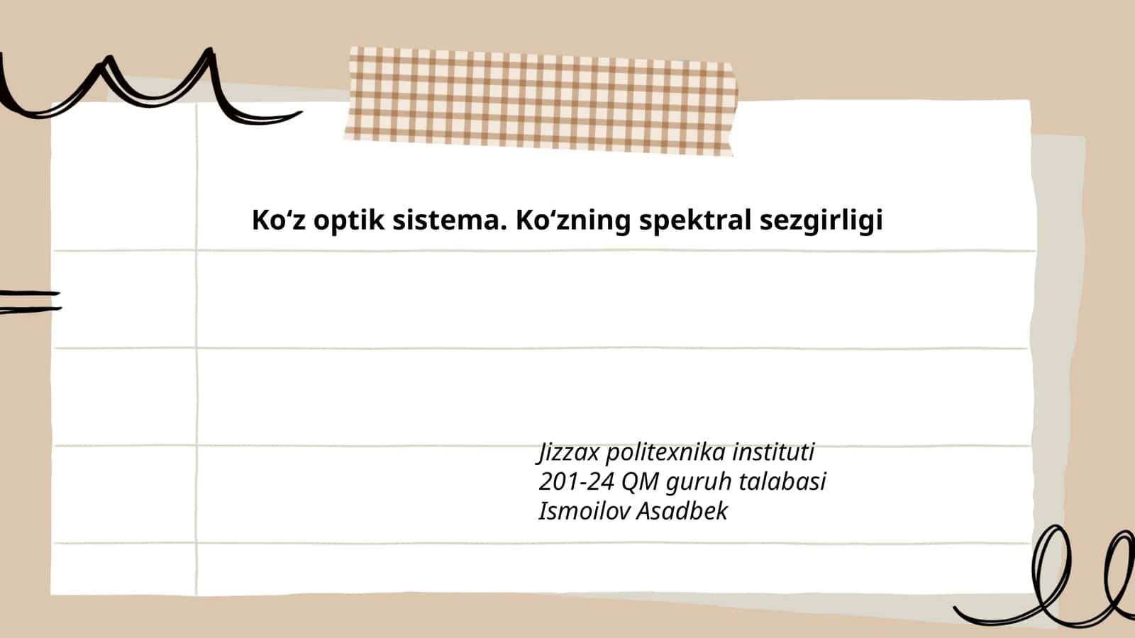 Koʻz optik sistema. Koʻzning spektral sezgirligi 1