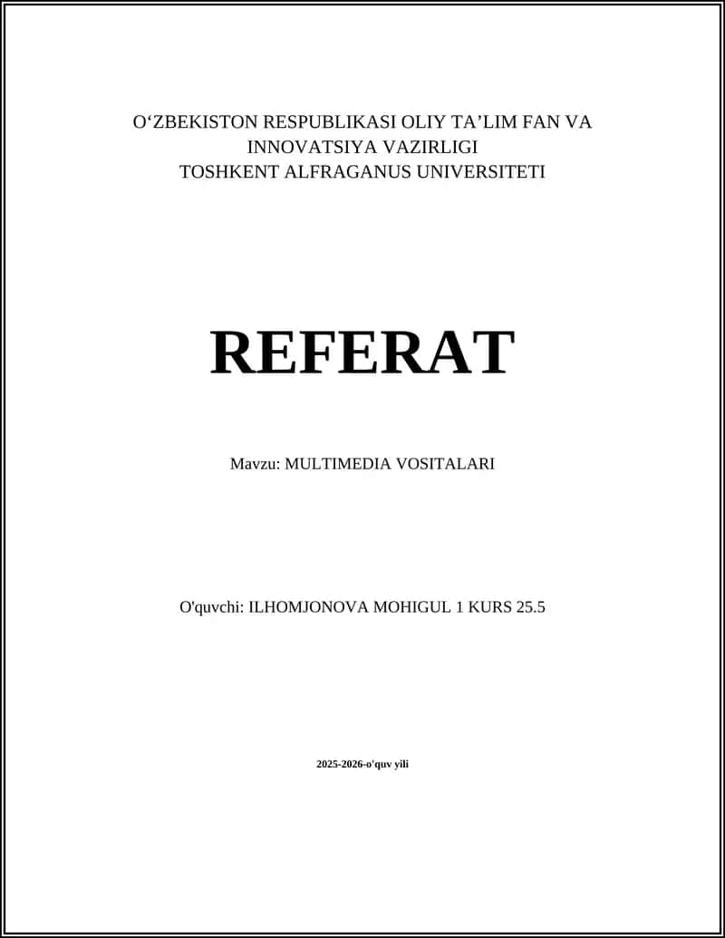 MULTIMEDIA VOSITALARI 1