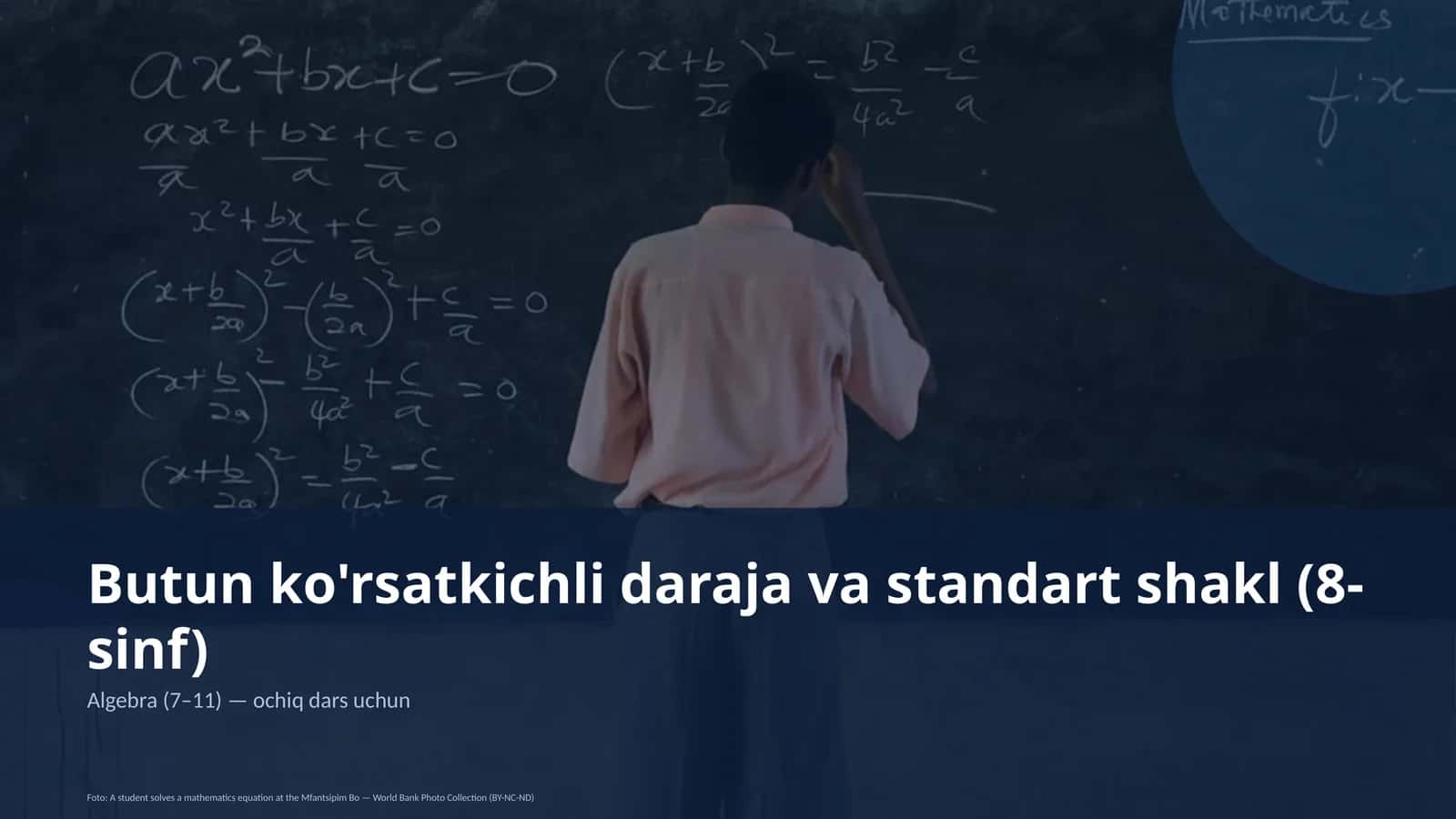 Butun ko'rsatkichli daraja va standart shakl (8-sinf) 1