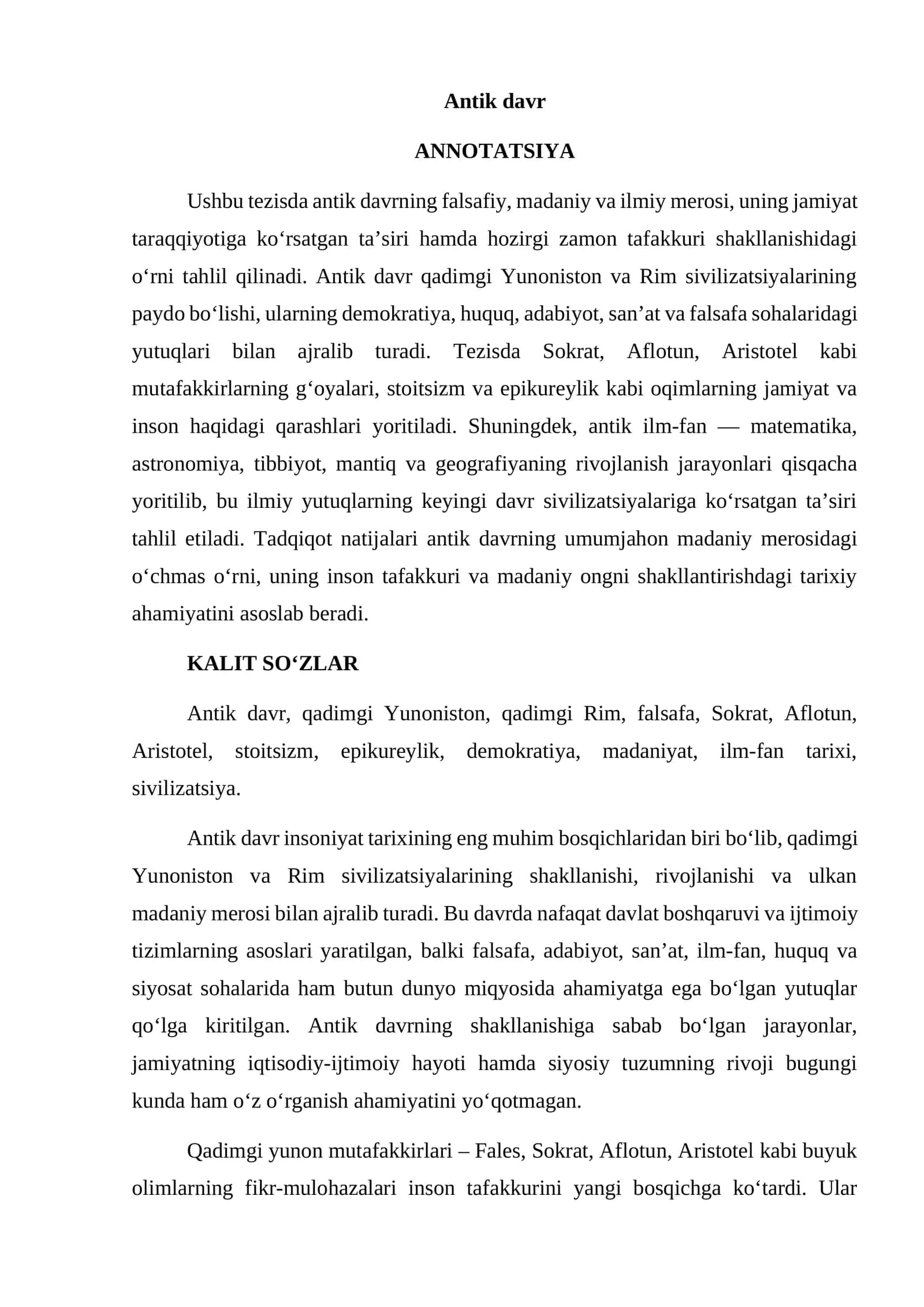 Antik davr 1
