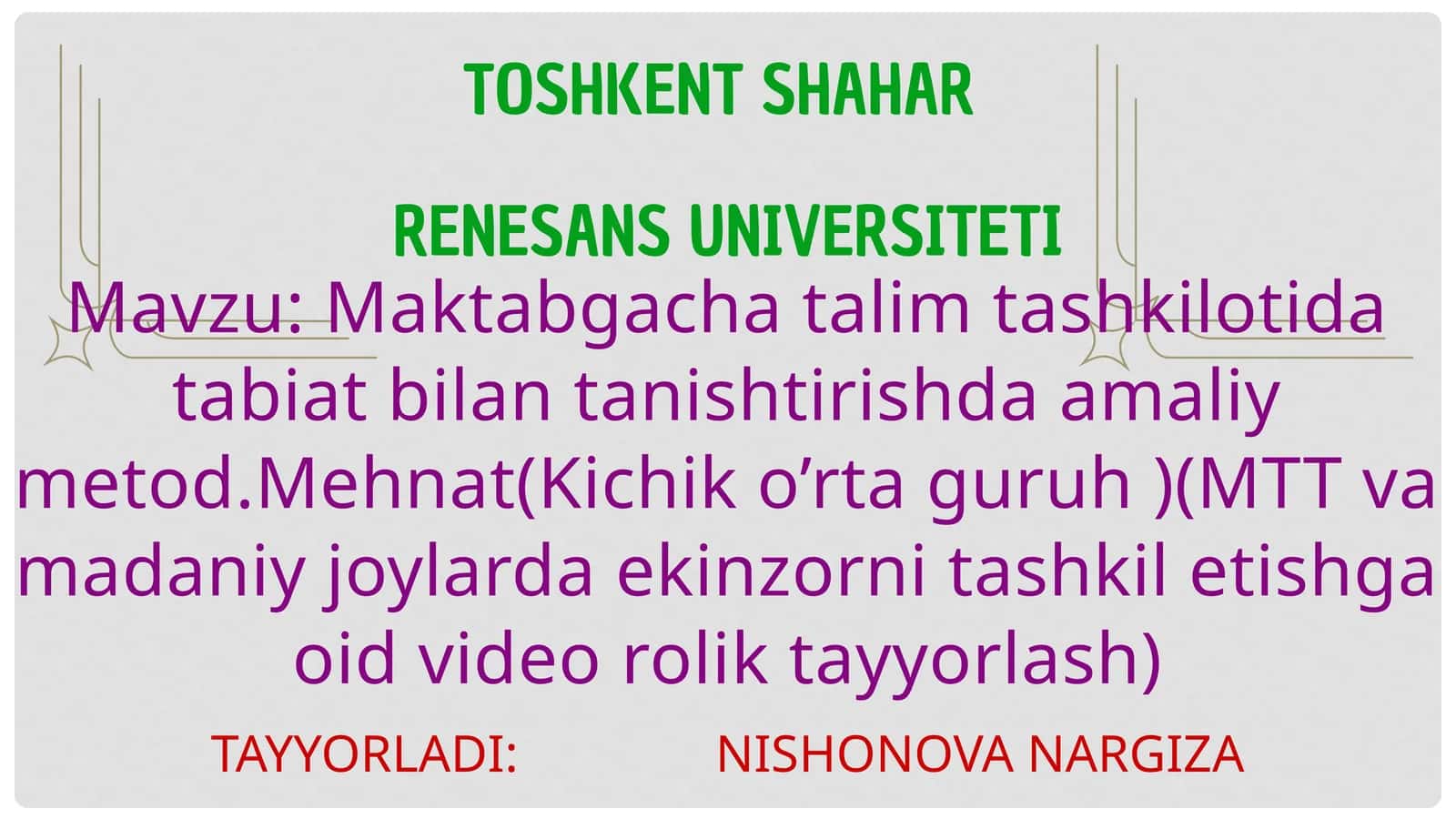 Maktabgacha ta'lim tashkilotida tabiat bilan tanishtirishda amaliy metodlar 1