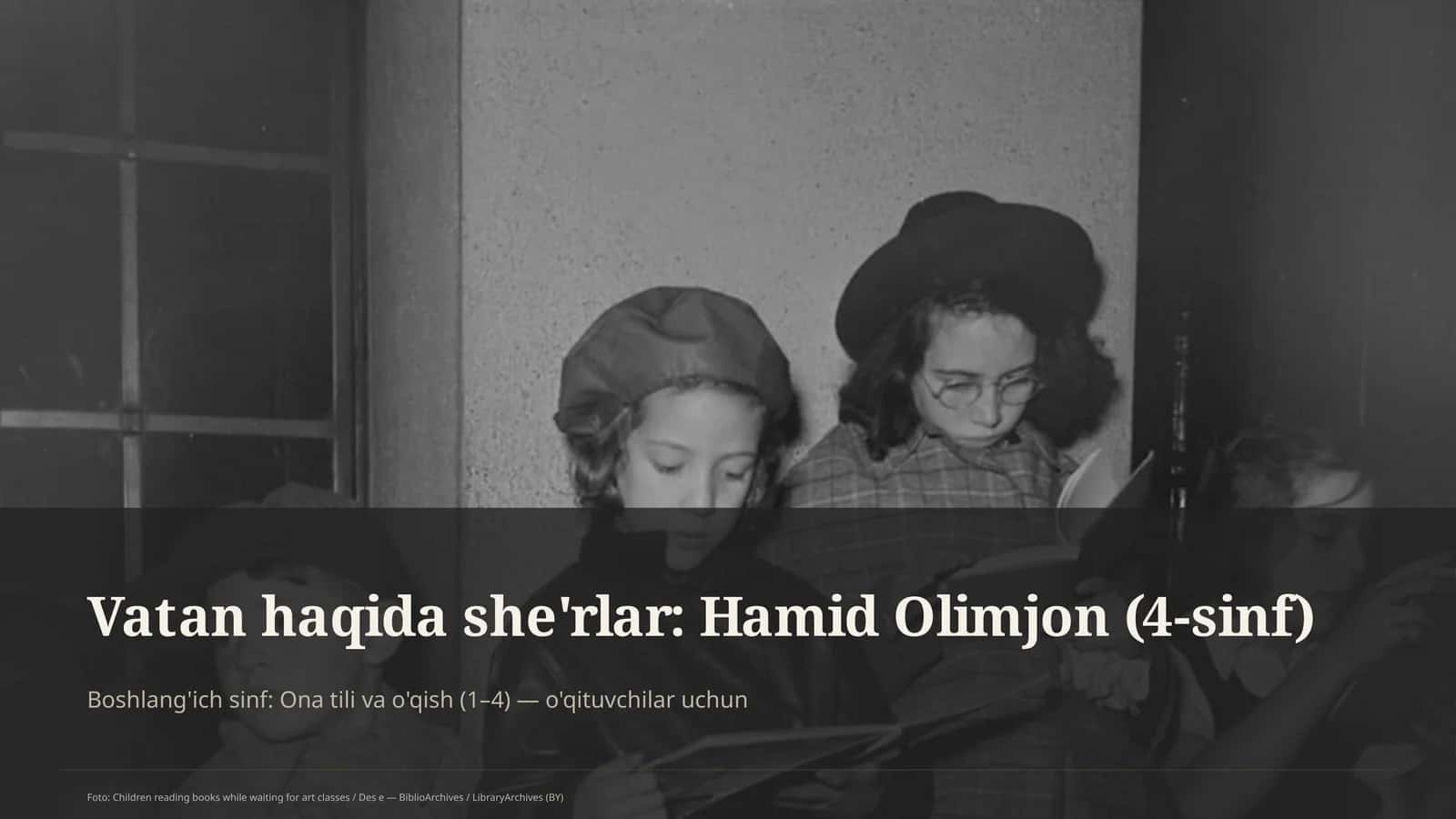 Boshlang'ich sinf: Ona tili va o'qish (1– 4) — o'qituvchilar uchun 1