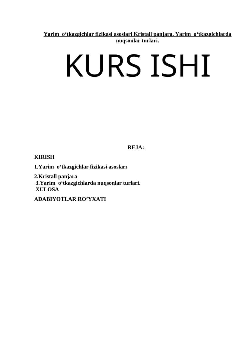 Yarim o‘tkazgichlar fizikasi asoslari 1