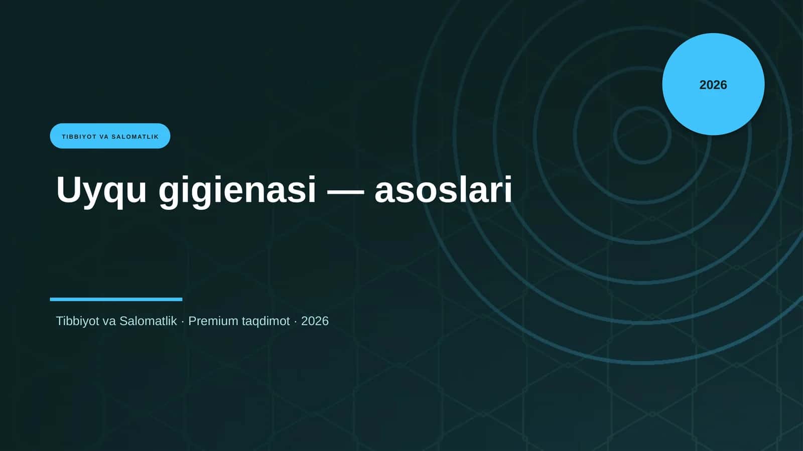Uyqu gigienasi — asoslari 1