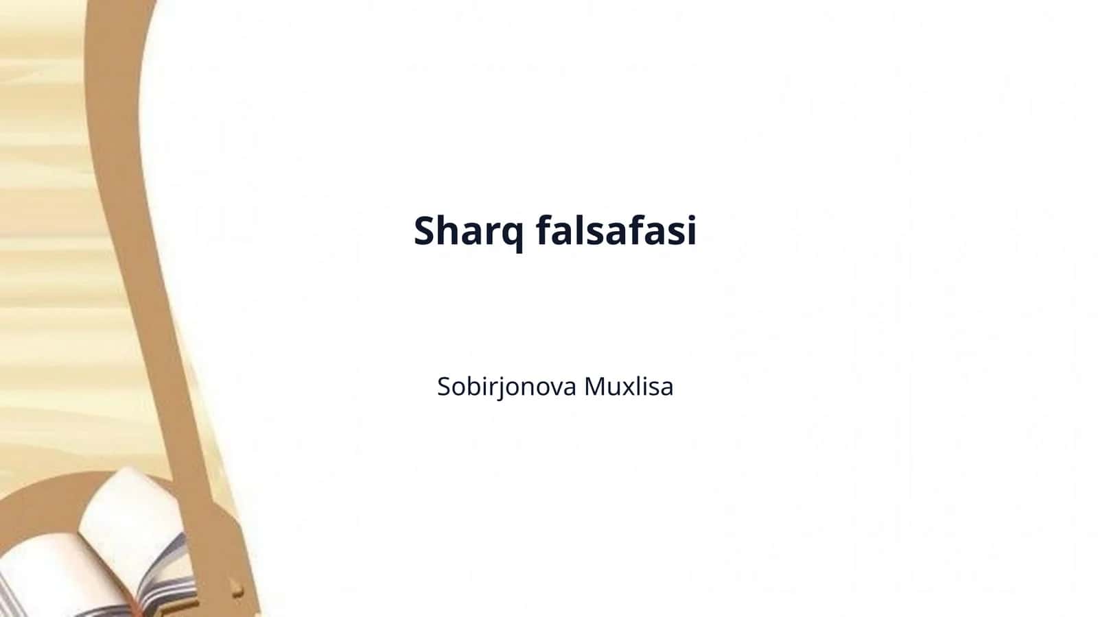 Sharq falsafasi 1