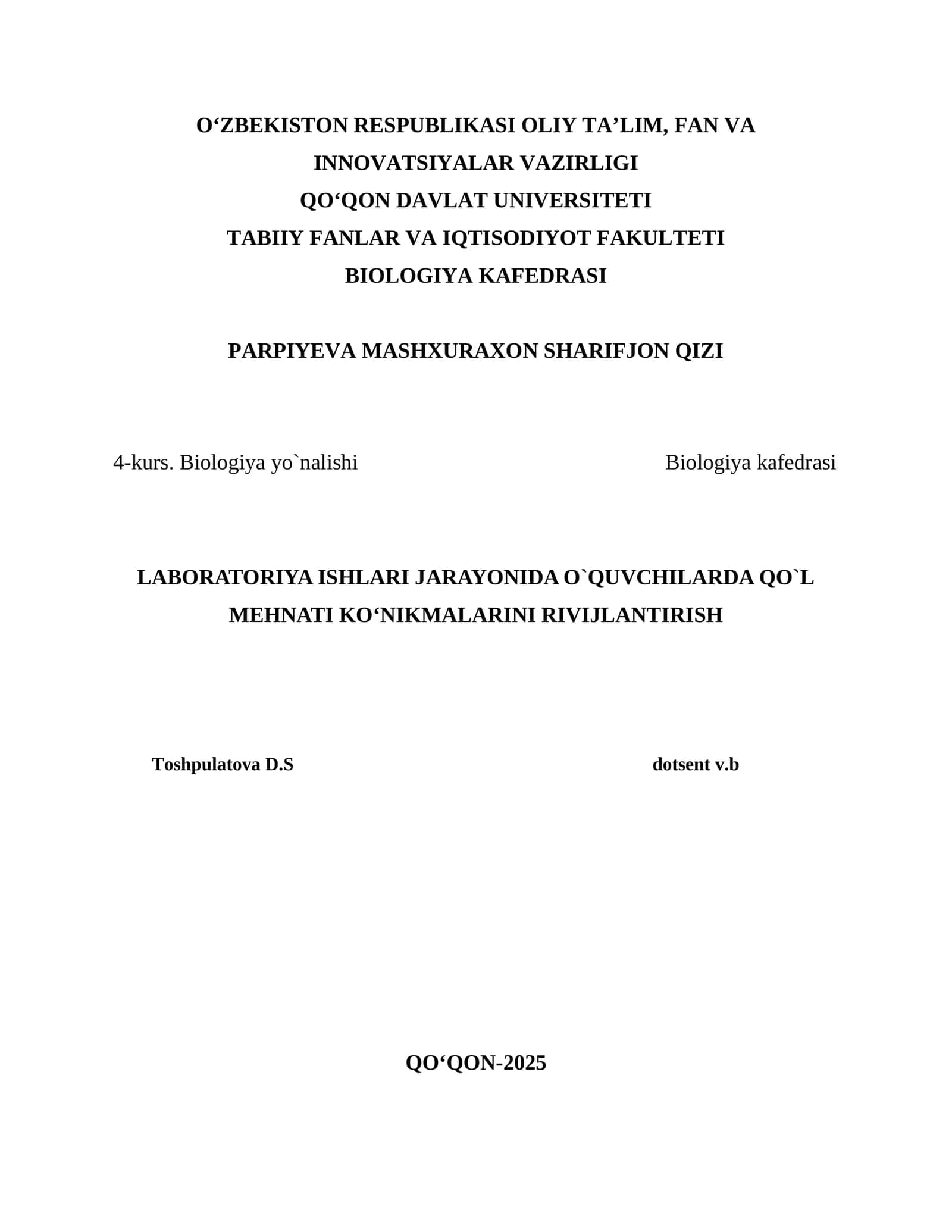 Biologiya Laboratoriya Ishlari 1
