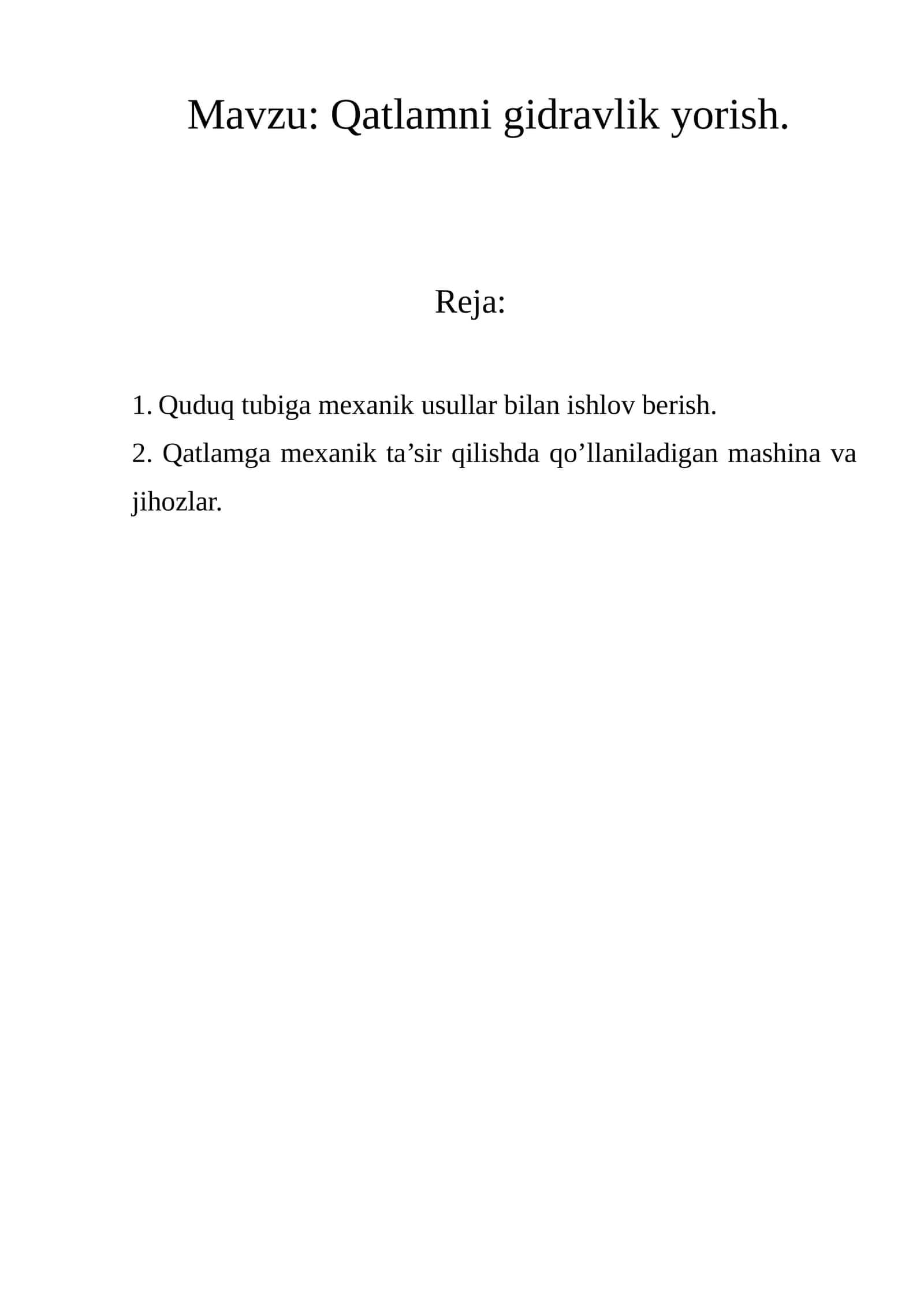 Qatlamni gidravlik yorish 1