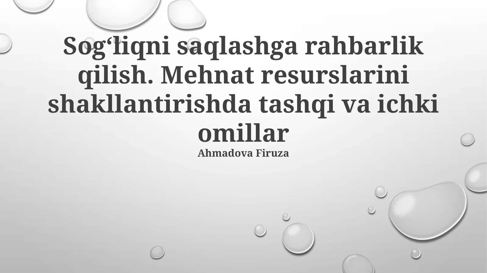 Sogʻliqni saqlashga rahbarlik qilish 1