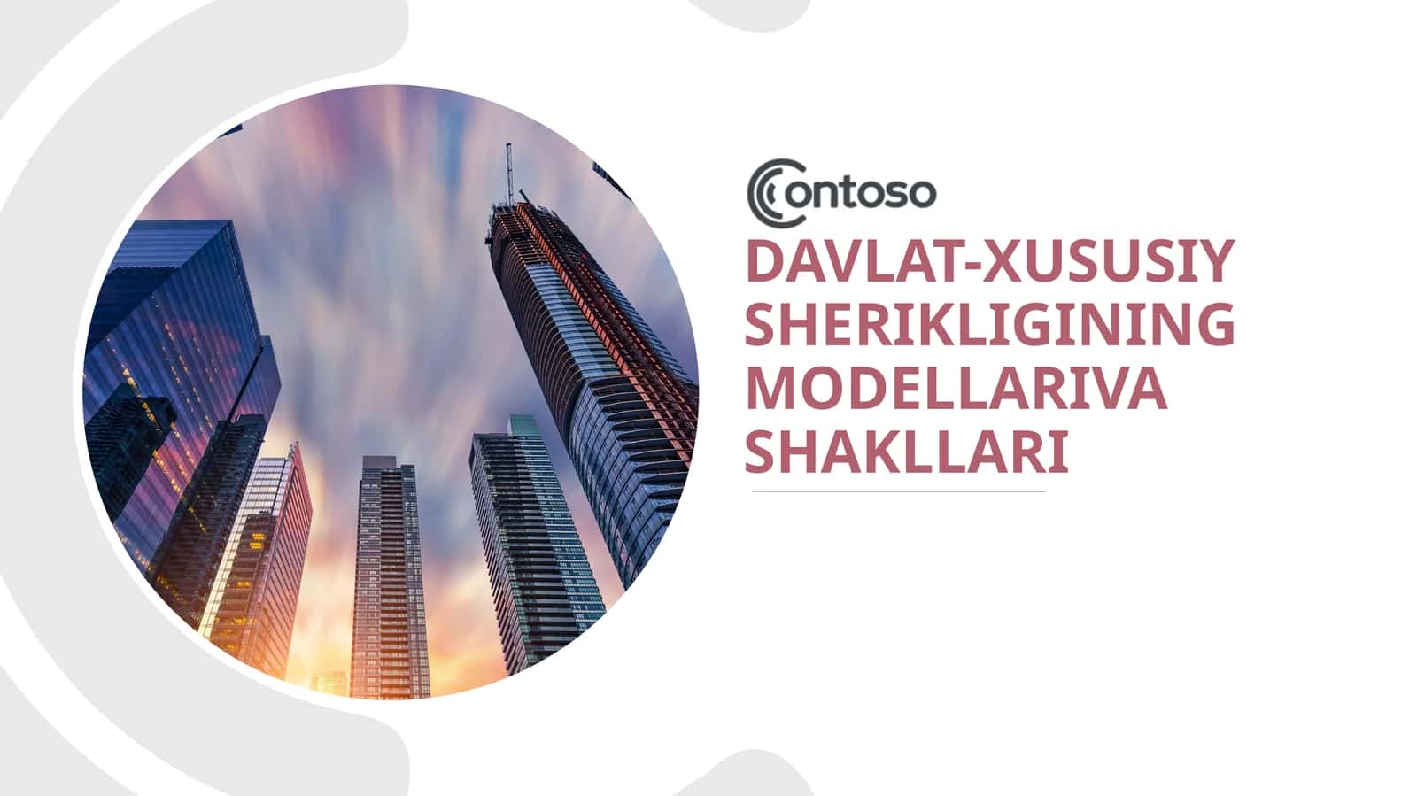 Davlat xususiy sherikligining modellari va shakllari 1