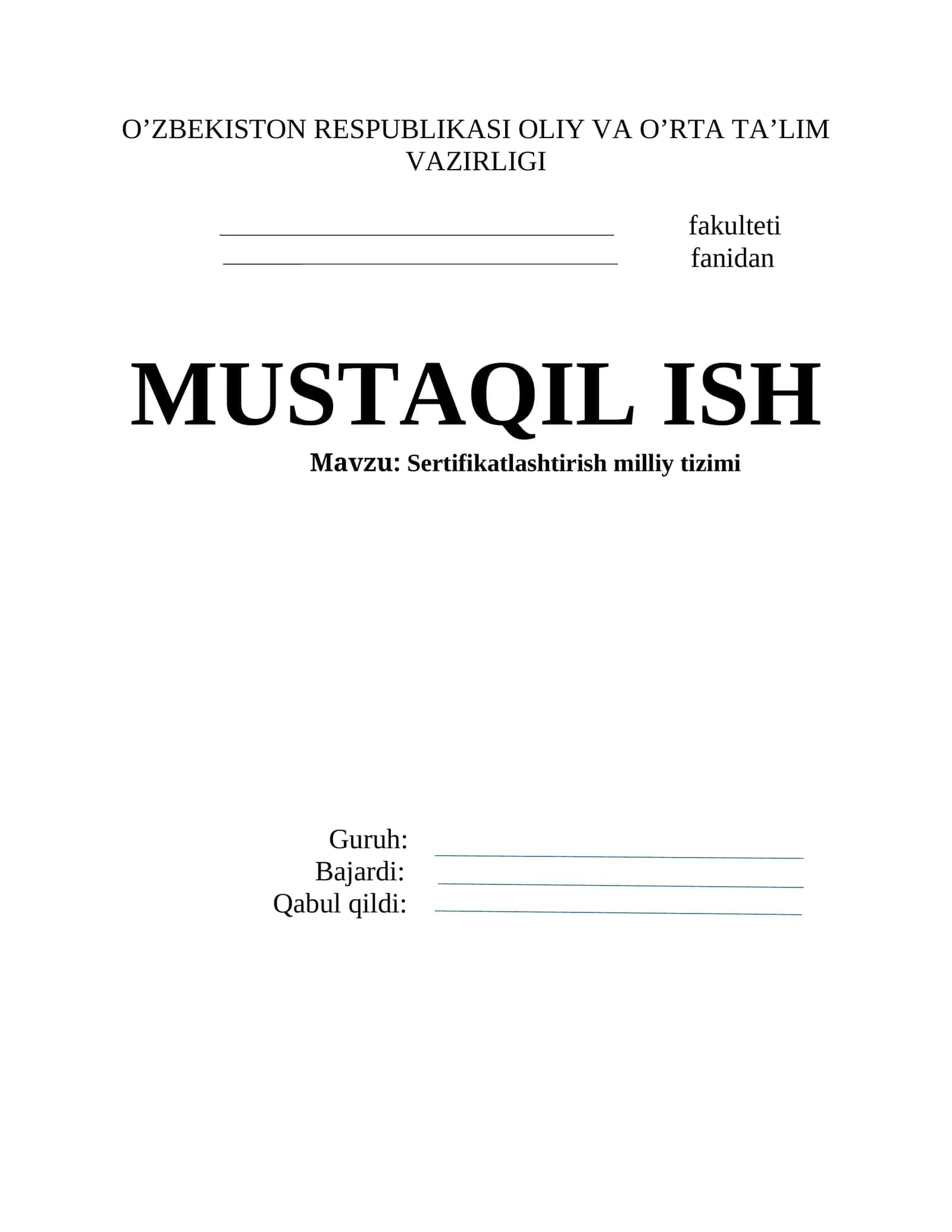 Sеrtifikаtlаshtirish milliy tizimi 1