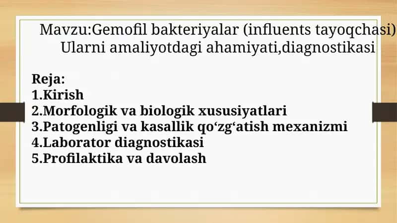 Gemofilbakteriyalar (influentstayoqchasi) bakteriyalar 1