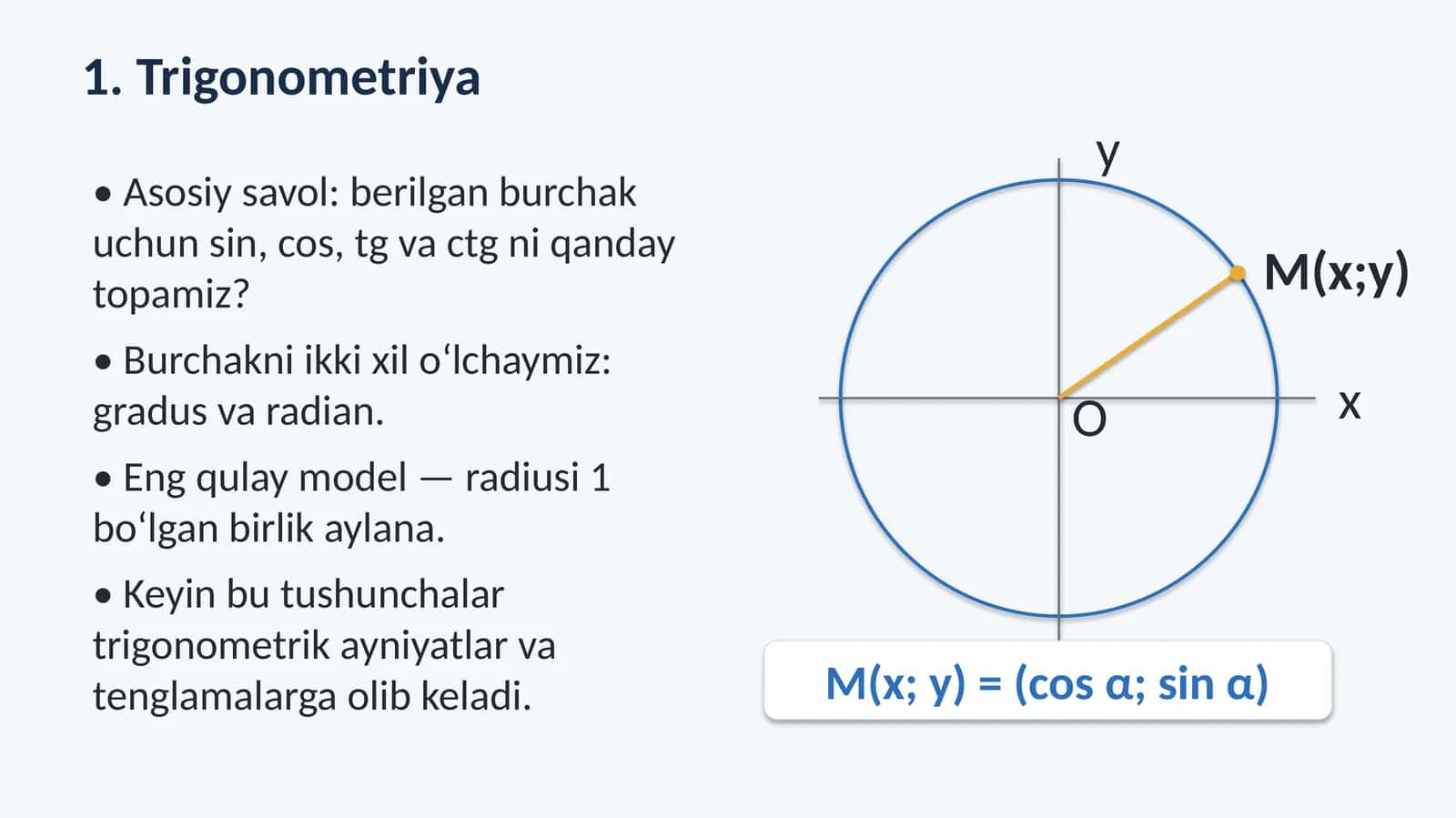Trigonometriyaga kirish 1