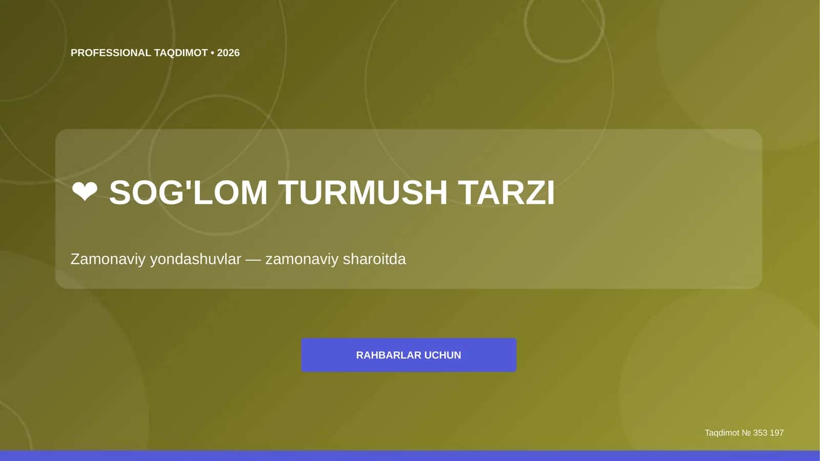 PROFESSIONAL TAQDIMOT • 2026 1