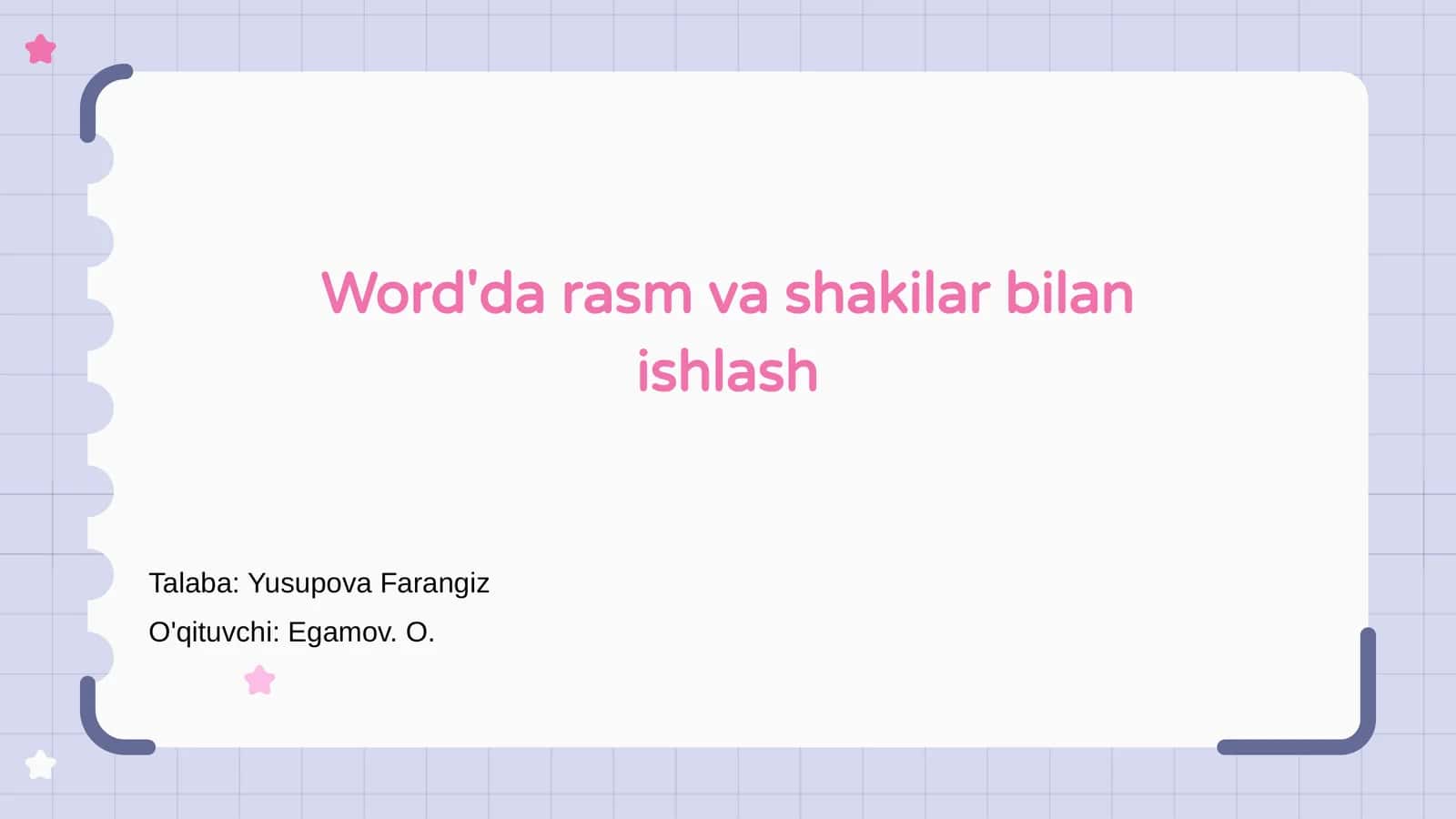 Word'da rasm va shakilar bilan ishlash 1