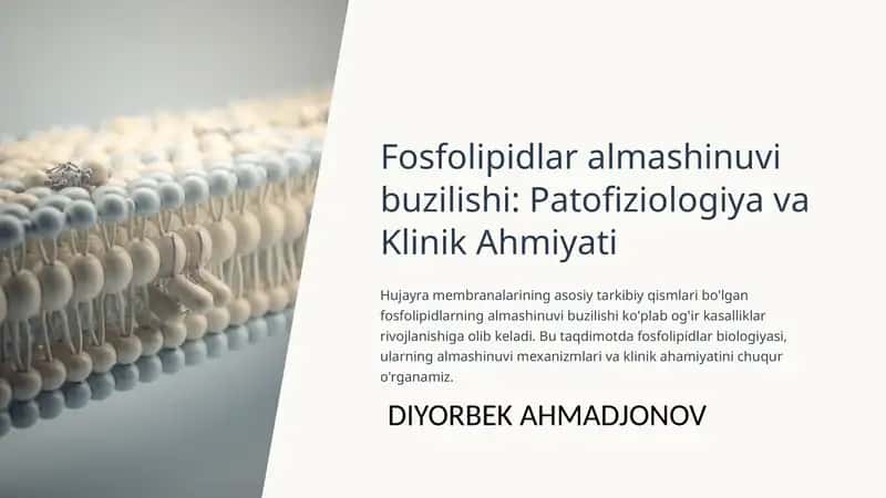 Fosfolipidlar almashinuvi buzilishi: Patofiziologiya va Klinik Ahmiyati 1