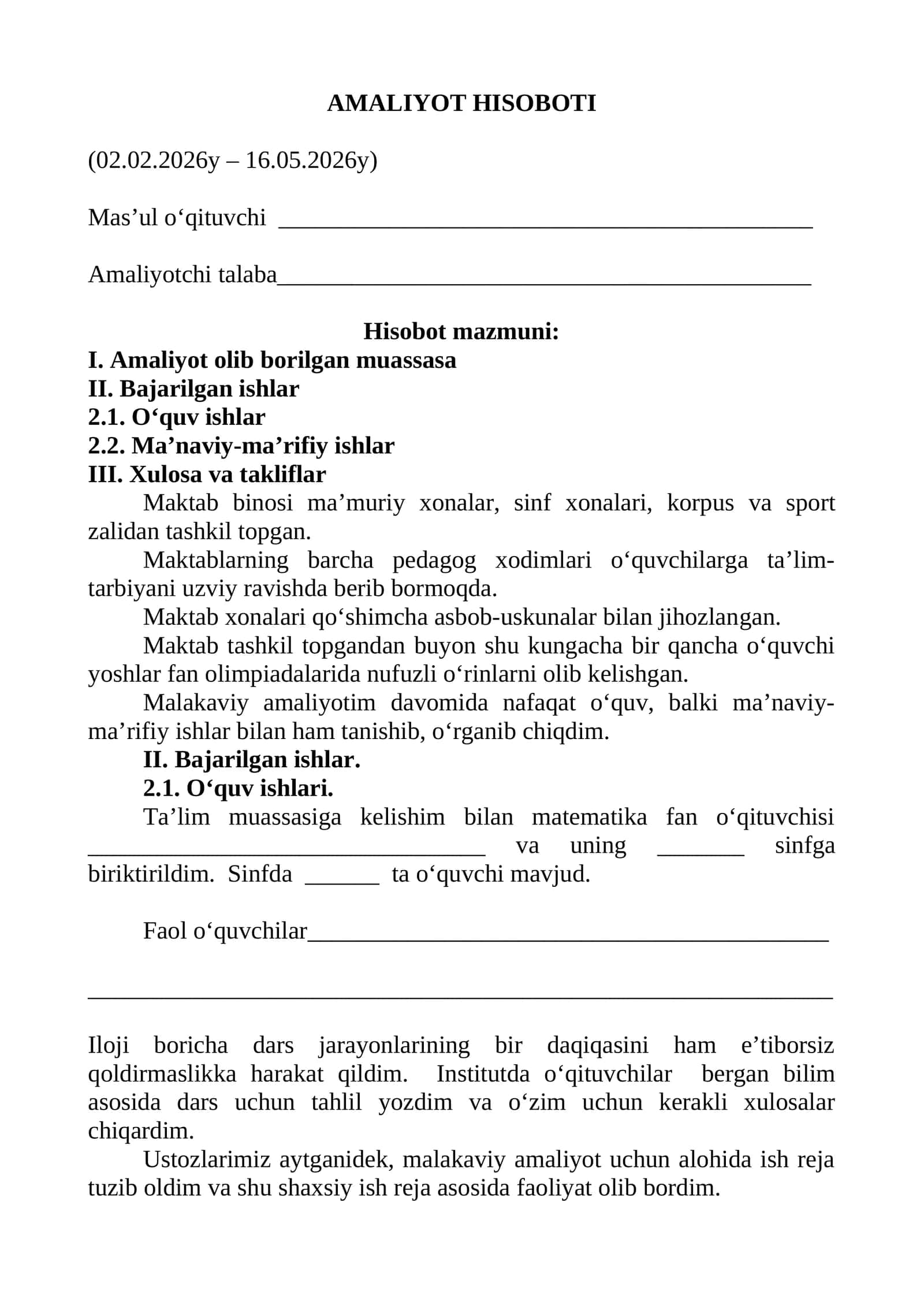 AMALIYOT HISOBOTI 1