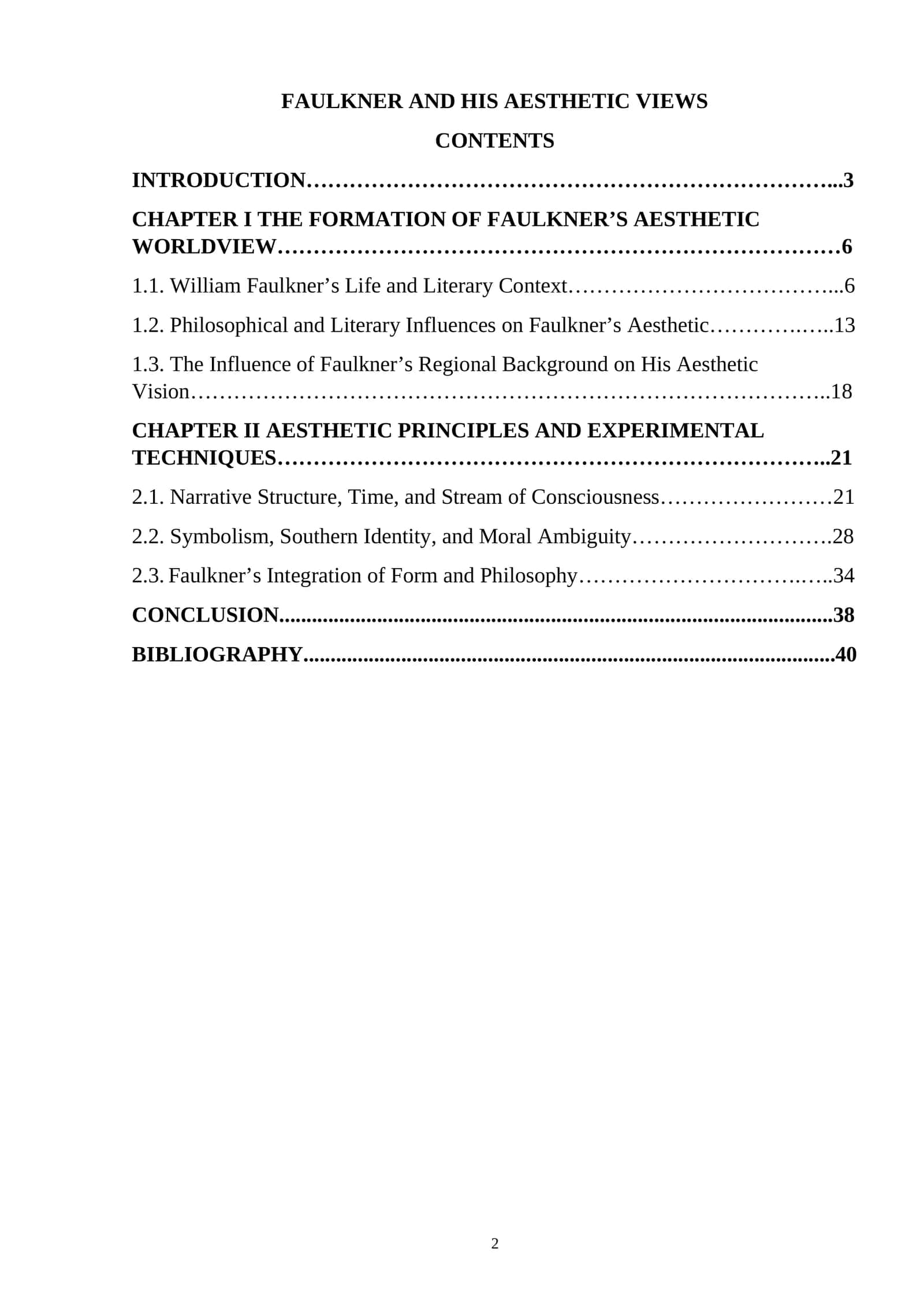 FAULKNER AND HIS AESTHETIC VIEWS 1