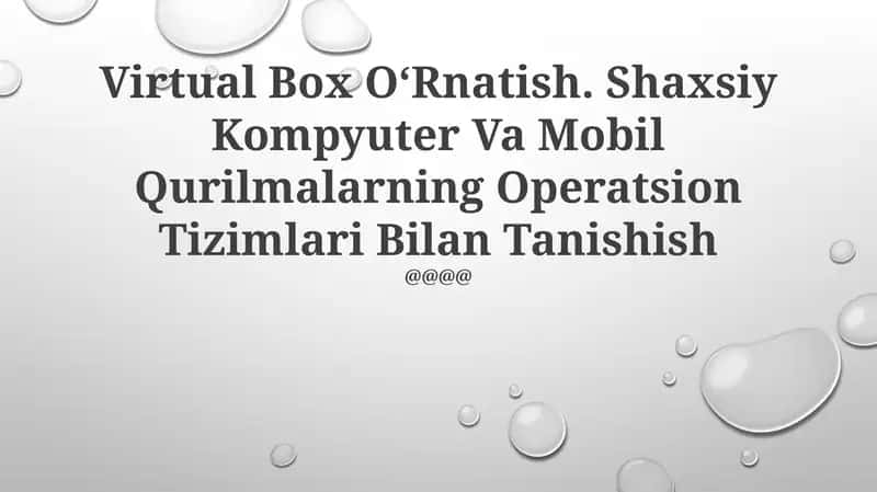 Virtual Box OʻRnatish 1