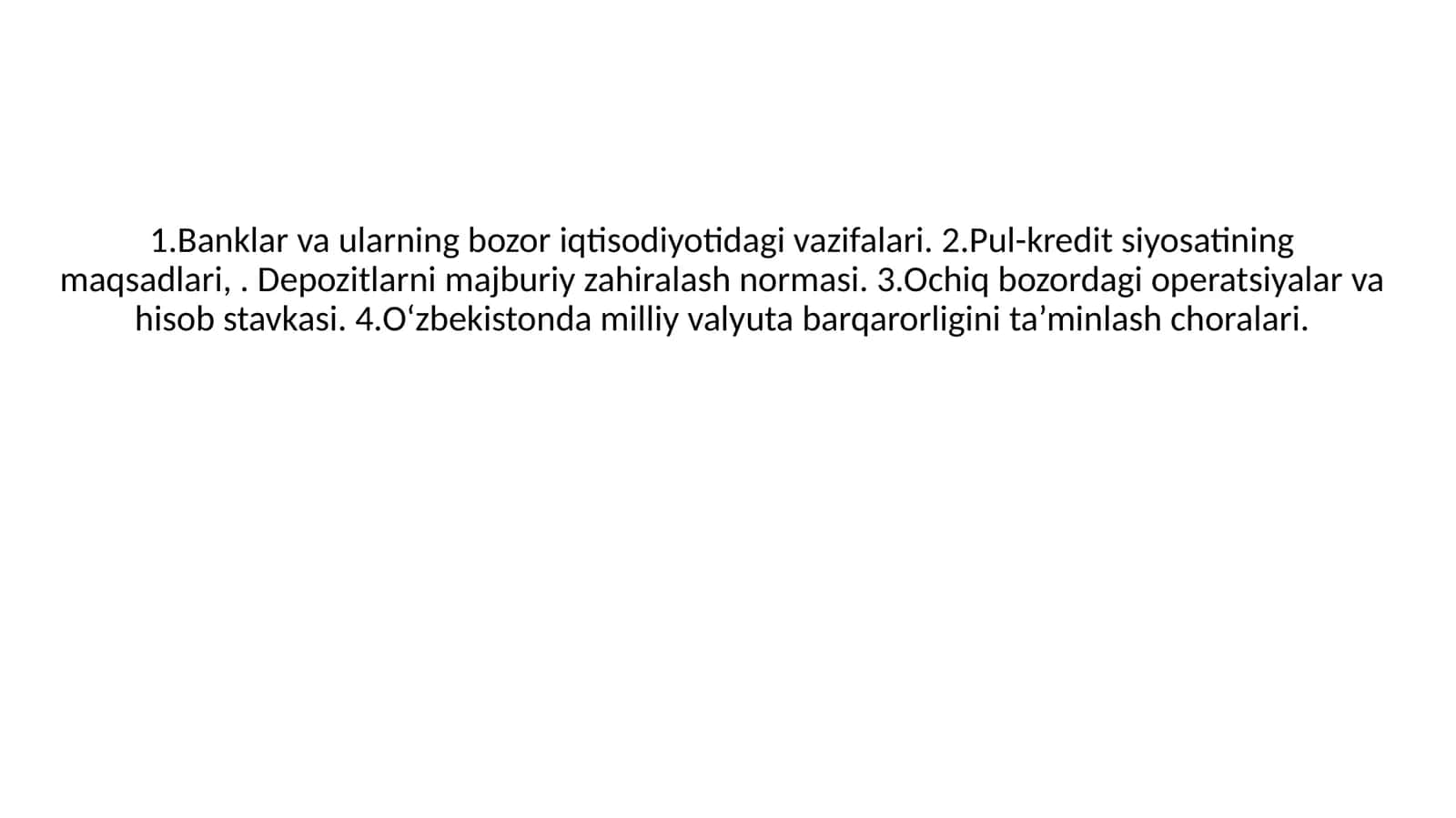 Pul-kredit siyosati 1