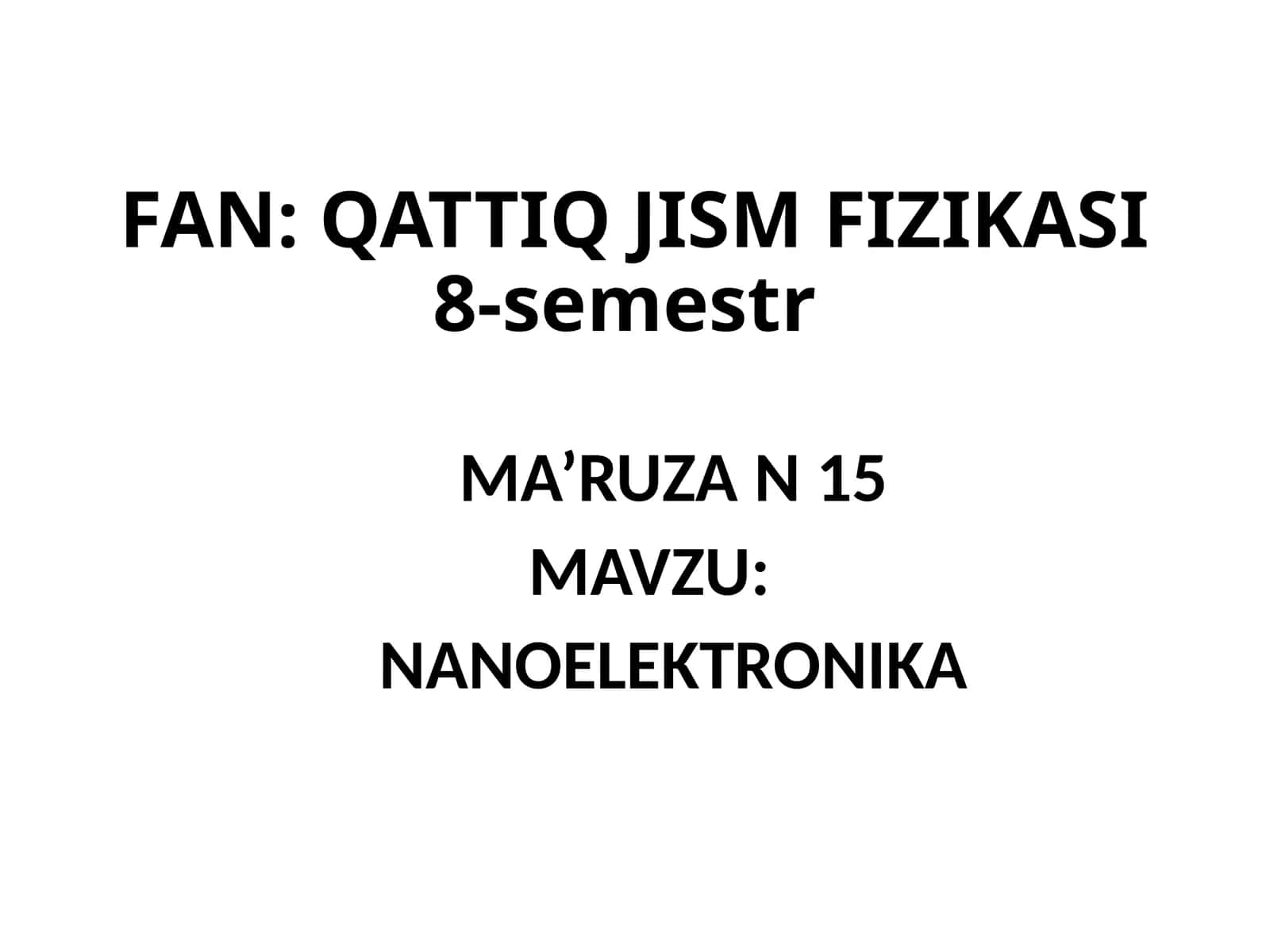 NANOELEKTRONIKA 1