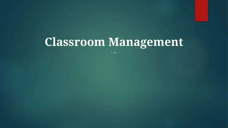 Classroom Management Techniques 1