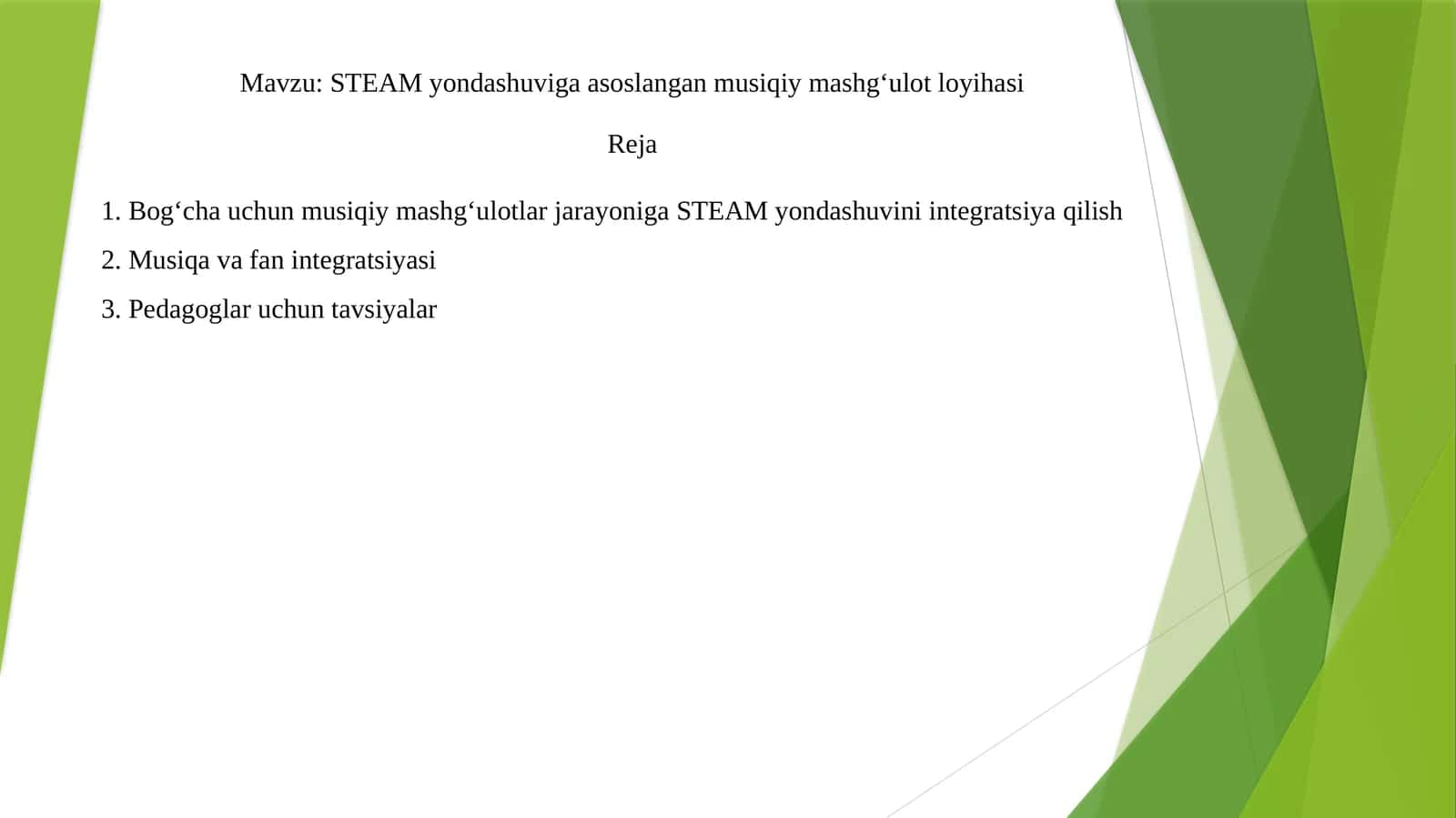 STEAM yondashuviga asoslangan musiqiy mashg‘ulot loyihasi 1