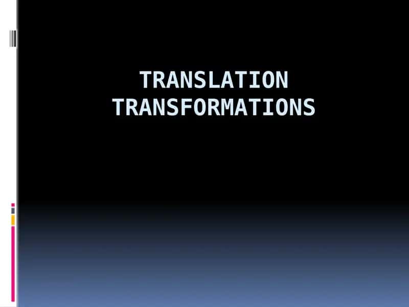Grammatical transformations 1