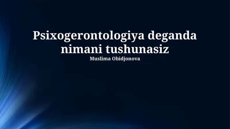 Psixogerontologiya 1